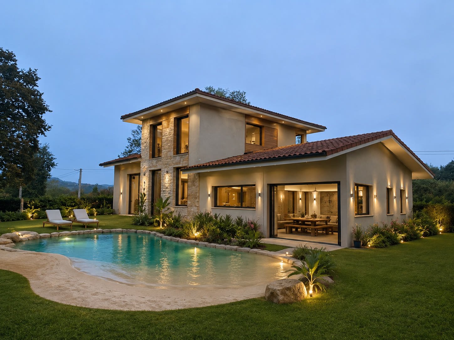 Villa Arena, chalet con piscina de arena natural