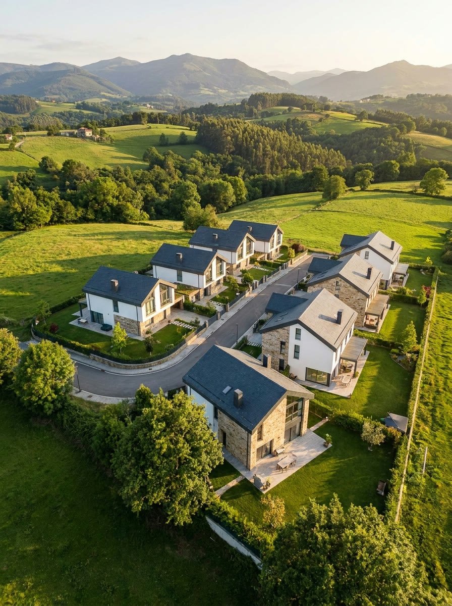 Urbanización Ferrera, seis chalets en Noreña